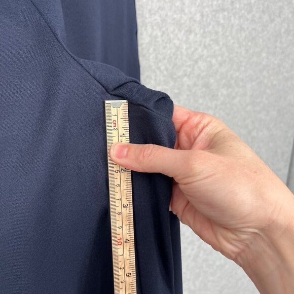 Gloria Vanderbilt Wide Leg Point Crop Pant Size M Navy Blue Pull On Pockets NEW - Picture 12 of 14